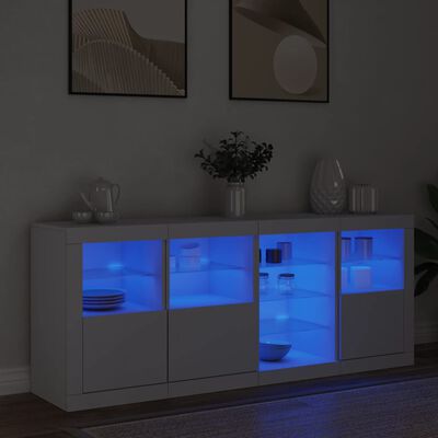 vidaXL Aparador con luces LED blanco 164x37x67 cm