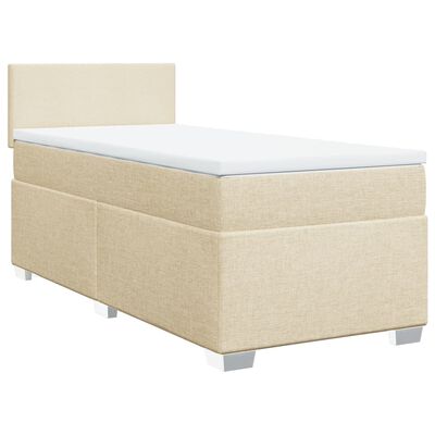 vidaXL Cama box spring con colchón tela color crema 100x200 cm