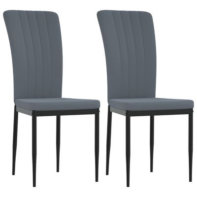 vidaXL Sillas de comedor 2 unidades terciopelo gris oscuro