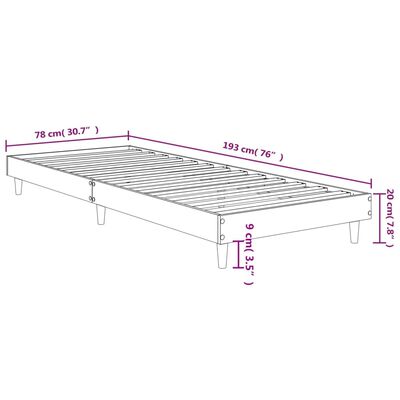 vidaXL Estructura de cama sin colchón madera roble Sonoma 75x190 cm