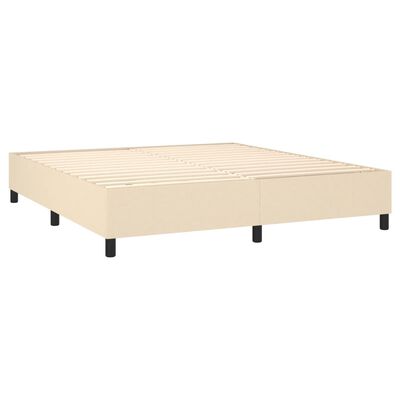 vidaXL Cama box spring con colchón tela color crema 160x200 cm