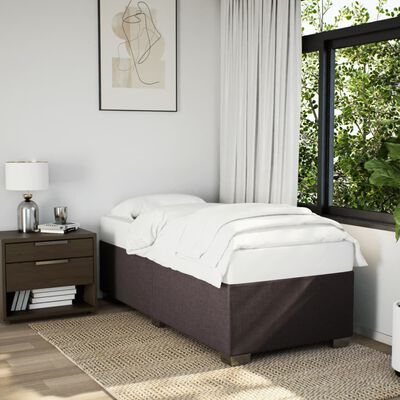 vidaXL Cama box spring con colchón tela marrón oscuro 100x200 cm