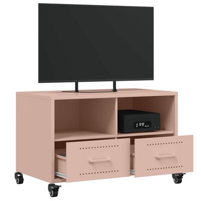 vidaXL Mueble de TV acero rosa 68x39x43,5 cm