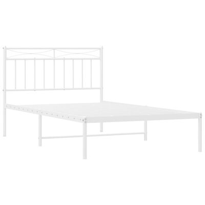 vidaXL Estructura cama sin colchón con cabecero metal blanco 107x203cm