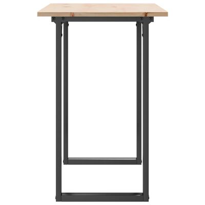 vidaXL Mesa de comedor marco O madera maciza pino y hierro 100x50x75cm