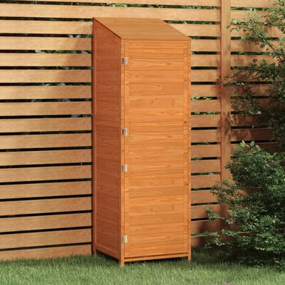 vidaXL Cobertizo de jardín madera maciza de abeto marrón 55x52x174,5cm