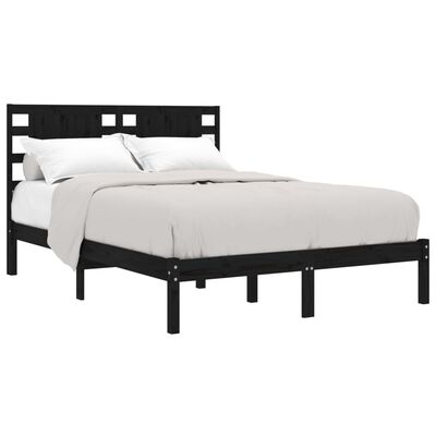 vidaXL Estructura de cama de madera maciza de pino negra 200x200 cm