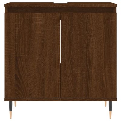 vidaXL Set de muebles de baño 3 pzas madera contrachapada roble marrón