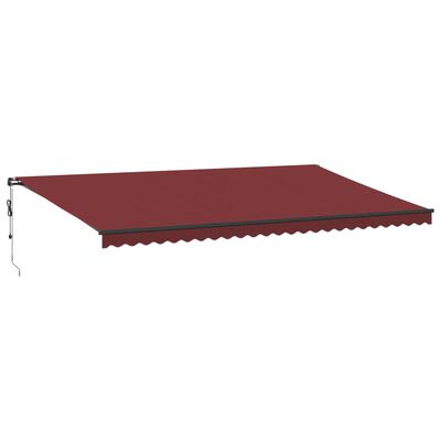 vidaXL Toldo retráctil automático con luces LED burdeos 600x350 cm