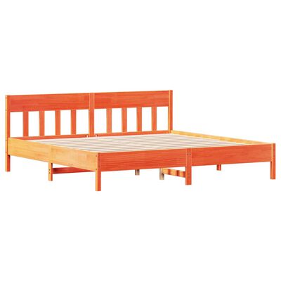 vidaXL Cama sin colchón madera maciza de pino marrón cera 180x200 cm