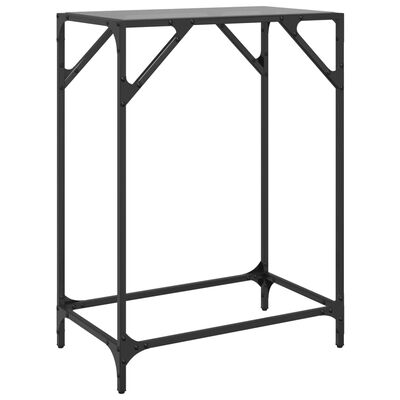 vidaXL Mesa consola con superficie de vidrio negro acero 60x35x81 cm