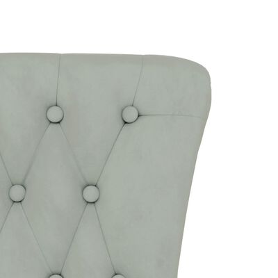 vidaXL Sillón de respaldo alto con botones terciopelo gris claro