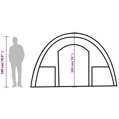 vidaXL Tienda de campaña túnel para 4 personas impermeable verde