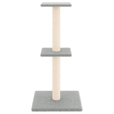 vidaXL Rascador para gatos con postes de sisal gris claro 73 cm