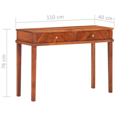 vidaXL Mesa consola de madera maciza de acacia 110x40x76 cm