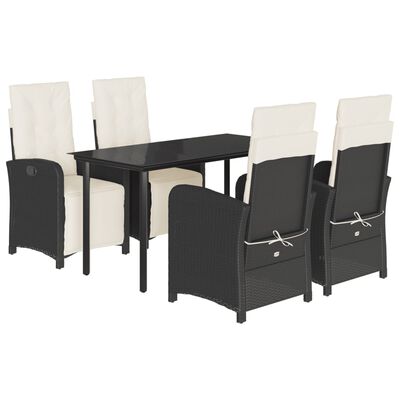 vidaXL Set de muebles jardín 5 pzas con cojines ratán sintético negro