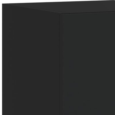 vidaXL Mueble de TV de pared con luces LED negro 30,5x35x70 cm