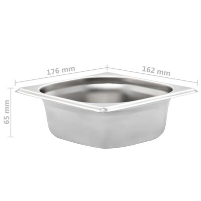 vidaXL Bandejas Gastronorm 12 unidades GN 1/6 65 mm acero inoxidable