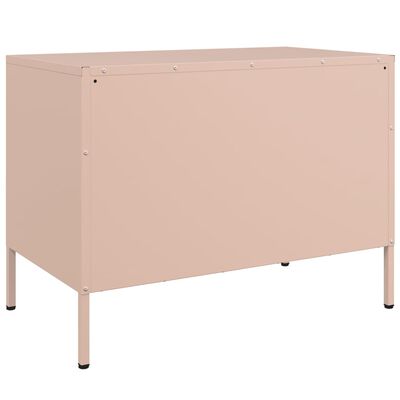 vidaXL Mueble de TV acero rosa 68x39x50,5 cm