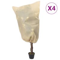 vidaXL Cubierta para plantas con cordón 4 uds 70 g/m² 0,8x0,8m