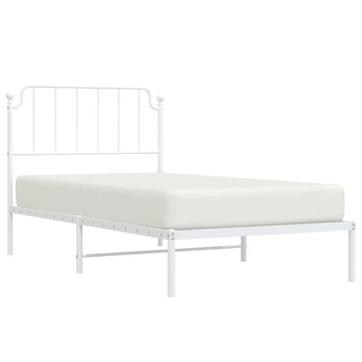 vidaXL Estructura cama sin colchón con cabecero metal blanco 100x200cm