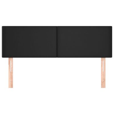 vidaXL Cabeceros 2 unidades cuero sintético negro 72x5x78/88 cm