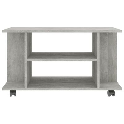 vidaXL Mueble de TV ruedas madera ingeniería gris hormigón 80x40x45 cm