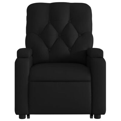 vidaXL Sillón reclinable elevable cuero artificial negro