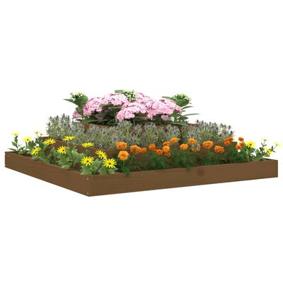 vidaXL Jardinera madera maciza de pino marrón miel 110x110x27 cm