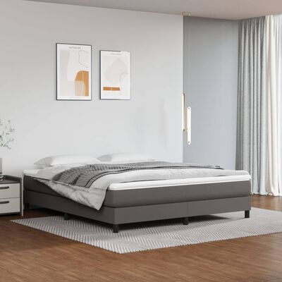 vidaXL Estructura de cama de cuero sintético gris 200x200 cm