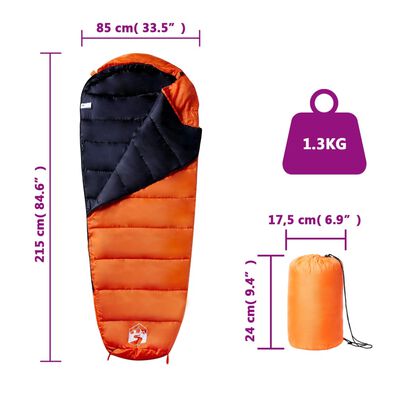 vidaXL Saco de dormir tipo momia de camping para adultos 3 estaciones