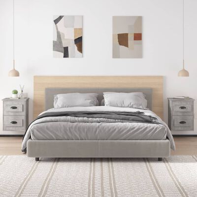 vidaXL Mesita de noche de pared 2 uds gris hormigón 41,5x36x53 cm