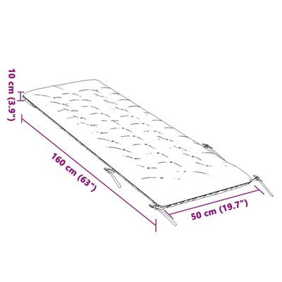 vidaXL Cojín de tumbona piel sintética de ante crema 160x50x10 cm