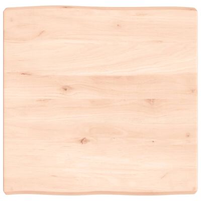 vidaXL Tablero de mesa madera maciza borde natural 60x60x(2-6) cm