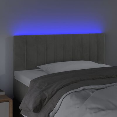 vidaXL Cabecero con LED de terciopelo gris claro 100x5x78/88 cm