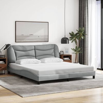 vidaXL Cama sin colchón tela gris claro 180x200 cm