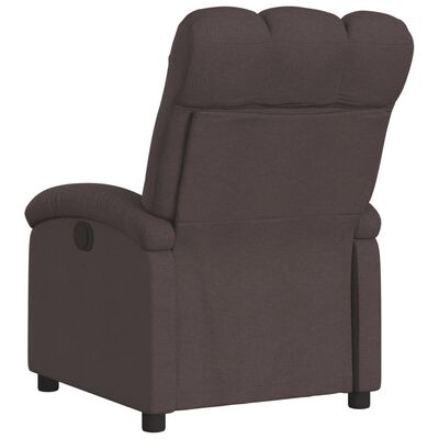 vidaXL Sillón reclinable eléctrico tela marrón oscuro