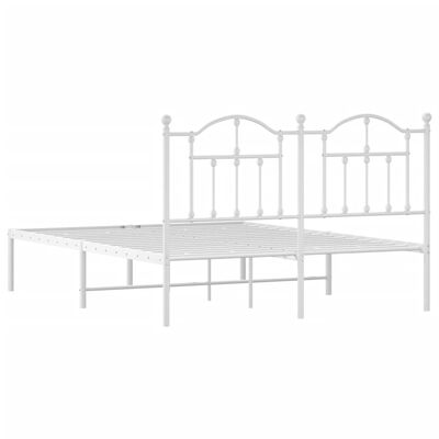 vidaXL Estructura de cama de metal con cabecero blanca 150x200 cm