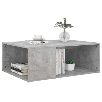 vidaXL Mesa de centro madera contrachapada gris hormigón 90x67x33 cm