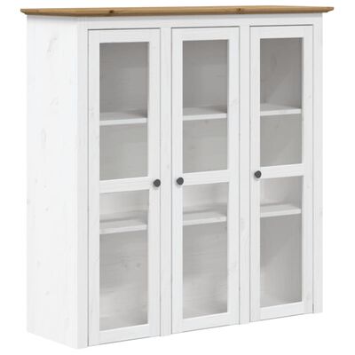 vidaXL Armario con puertas de vidrio BODO madera de pino blanco marrón