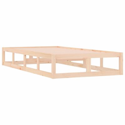 vidaXL Estructura de cama individual de madera maciza 90x190 cm