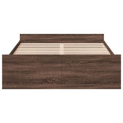 vidaXL Cama con cajones madera de ingeniería marrón roble 120x200 cm