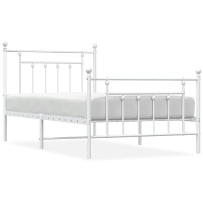 vidaXL Estructura cama sin colchón con estribo metal blanco 100x190 cm