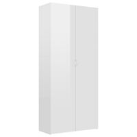 vidaXL Mueble zapatero contrachapada blanco brillo 80x35,5x180 cm