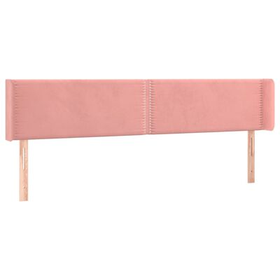 vidaXL Cabecero con LED de terciopelo rosa 203x16x78/88 cm