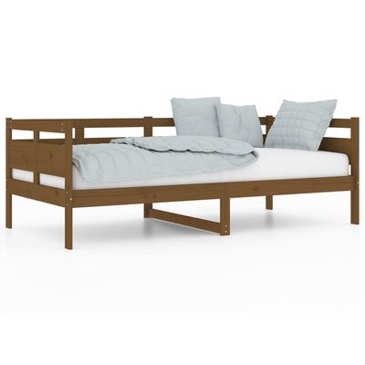 vidaXL Sofá cama de madera maciza de pino marrón miel 90x190 cm