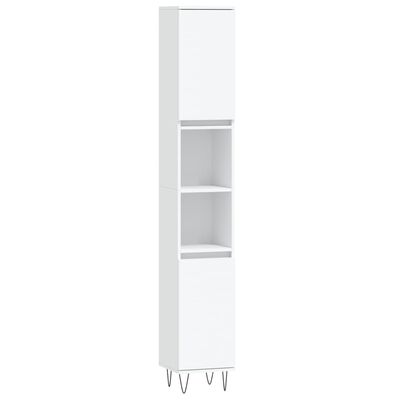 vidaXL Juego de muebles de baño 3 pzas madera contrachapada blanco