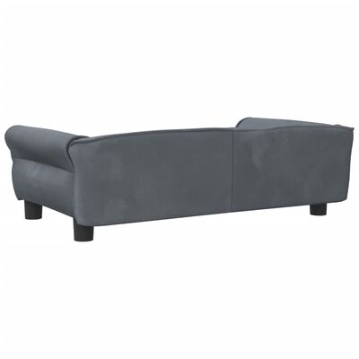 vidaXL Cama para perros de terciopelo gris oscuro 95x55x30 cm