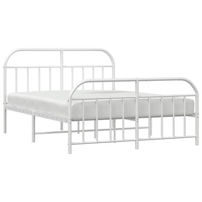 vidaXL Estructura cama sin colchón con estribo metal blanco 140x200 cm