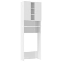 vidaXL Armario para lavadora blanco brillante 64x25,5x190 cm